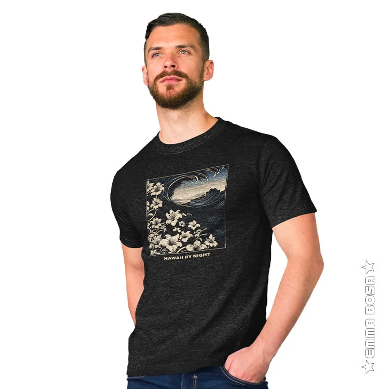 Hawaii by Night T-shirt – T-shirt Styler Guys – T-shirt Hawaii by Night (detail 2)
