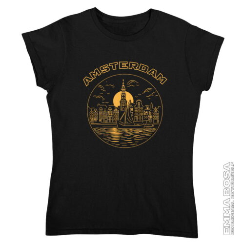 T-shirt Dames Amsterdam Gold