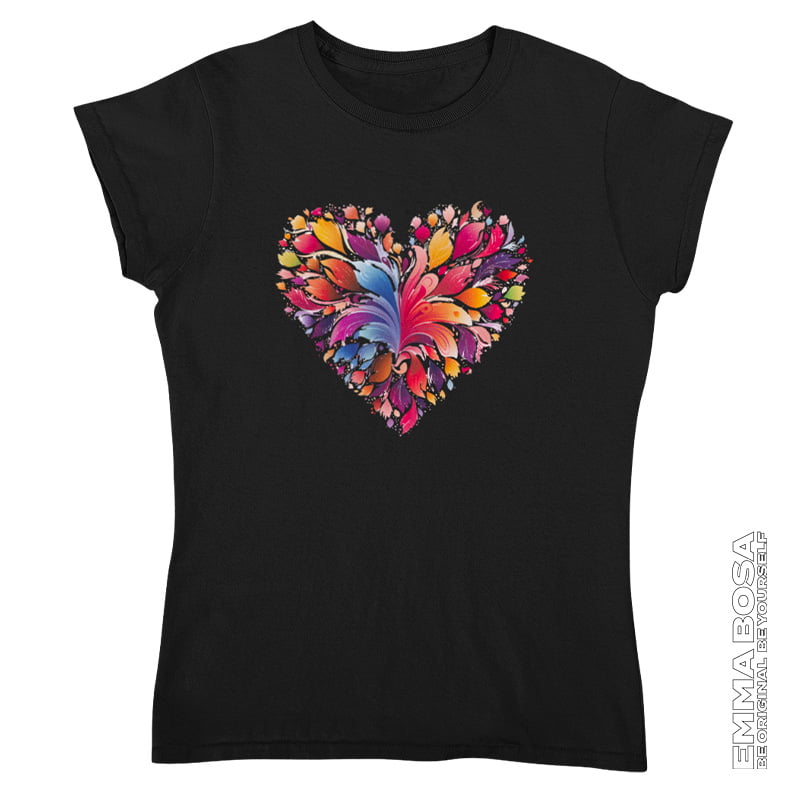 T-shirt Dames Colorful Heart