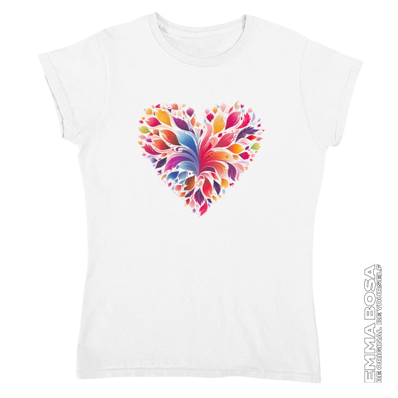 T-shirt Dames Colorful Heart