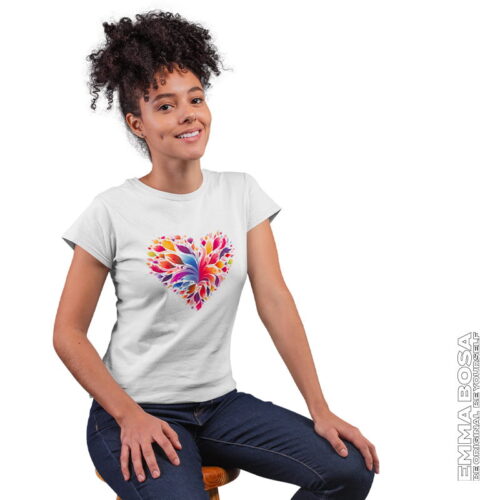 T-shirt Dames Colorful Heart