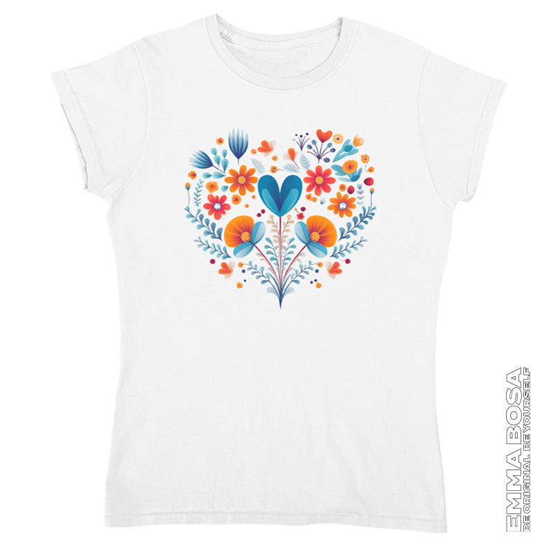 T-shirt Dames Flower Heart