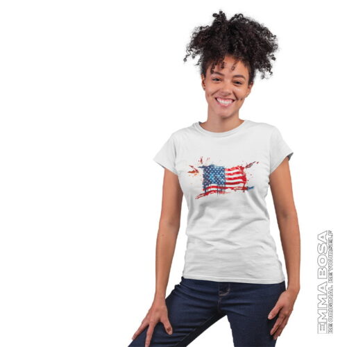 T-shirt Dames USA Flag