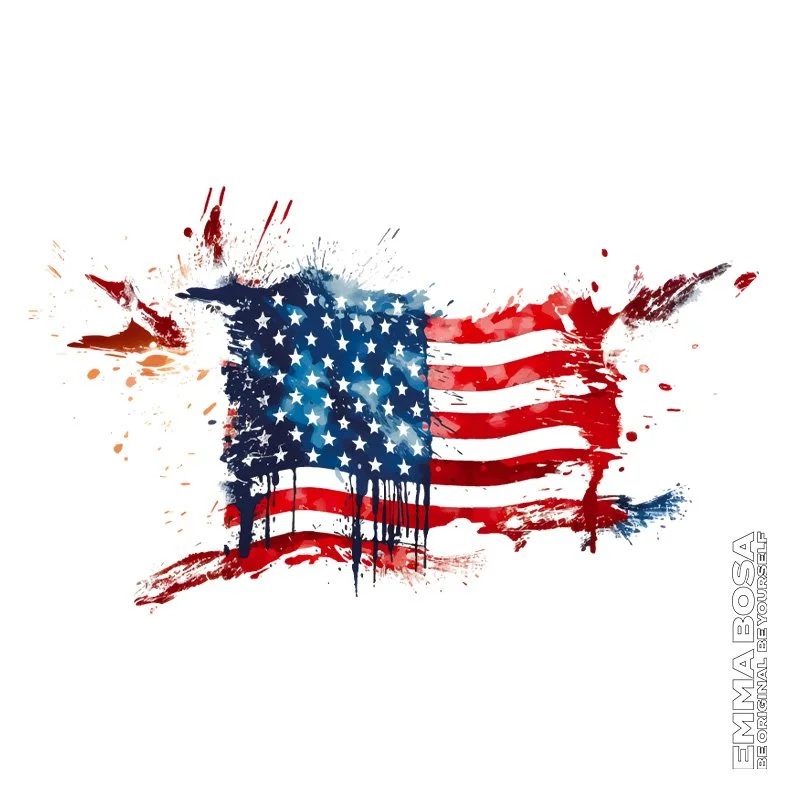 T-Shirt Dames USA Flag – Sale, T-shirt Sassy Style – T-Shirt Dames USA Flag maat L (detail 3)