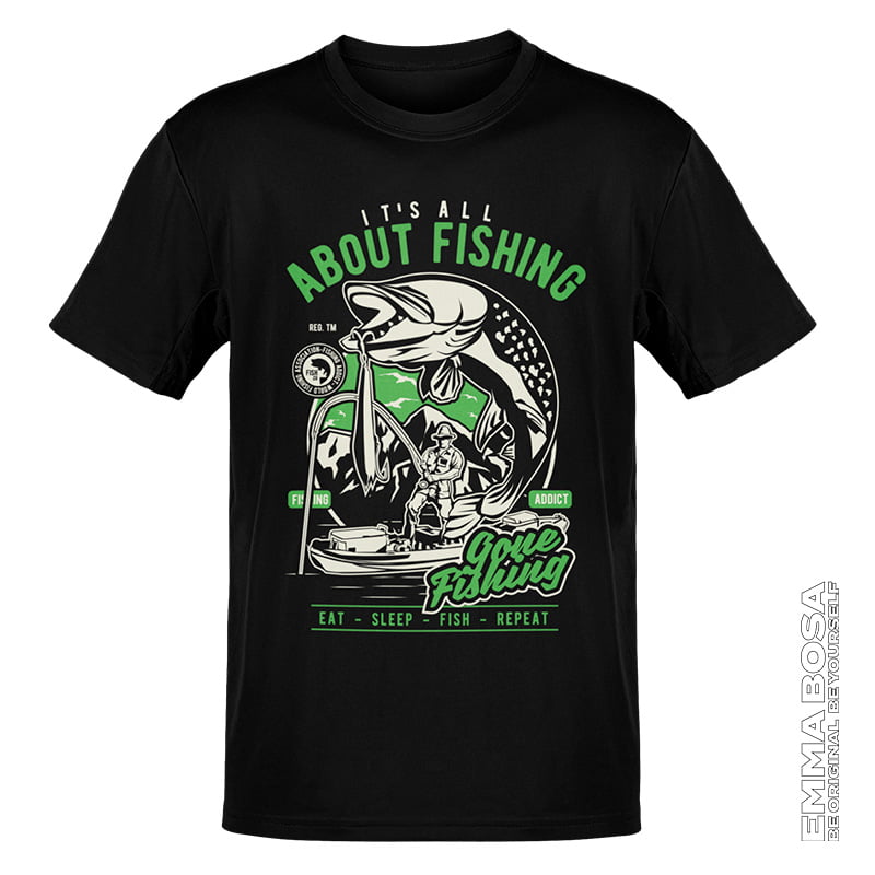 T-shirt Heren About Fishing Vintage