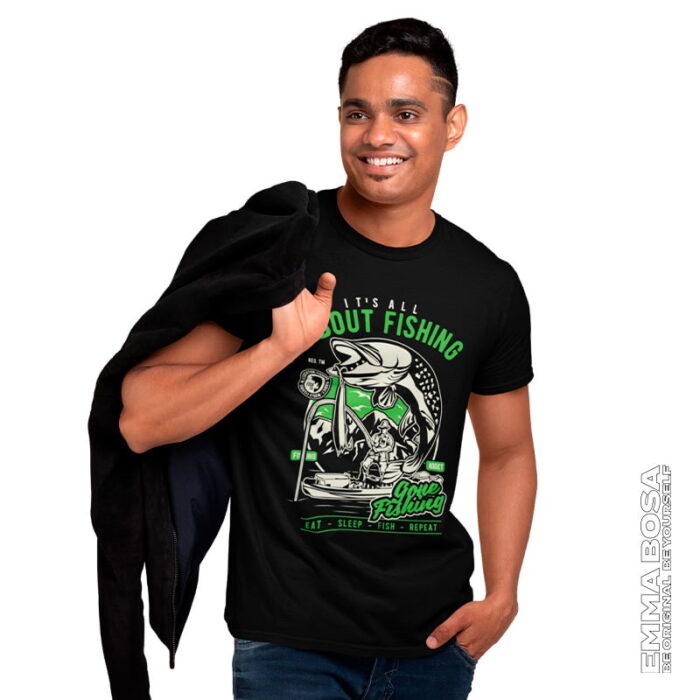 T-shirt Heren About Fishing Vintage