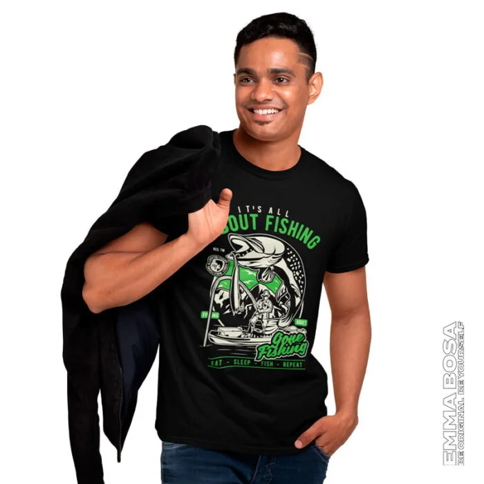 T-shirt Heren About Fishing Vintage