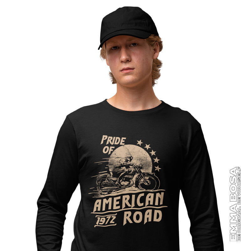 T-shirt Heren American Road Motor Vintage