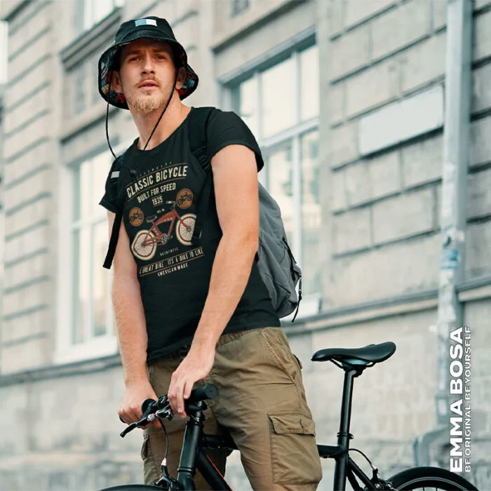 T-shirt Heren Classic Bicycle Vintage