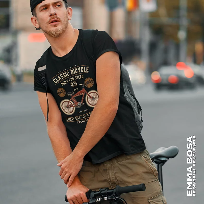 Classic Bicycle Vintage T-shirt – USA Vintage – Classic Bicycle Vintage T-shirt voor Heren (detail 2)