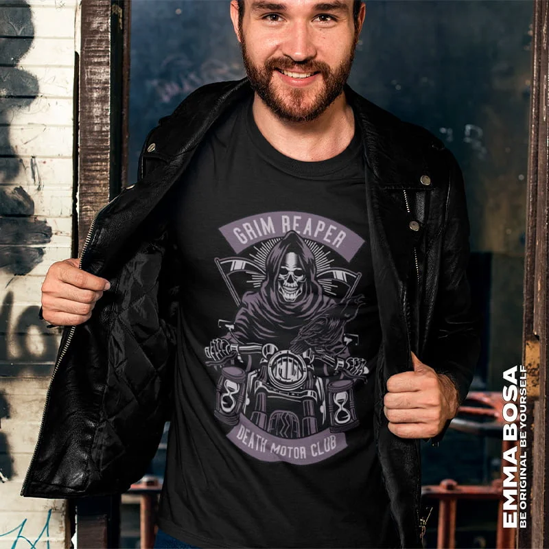 vintage T-shirt – USA Vintage – Death Motor Club Vintage T-shirt voor Heren (detail 2)