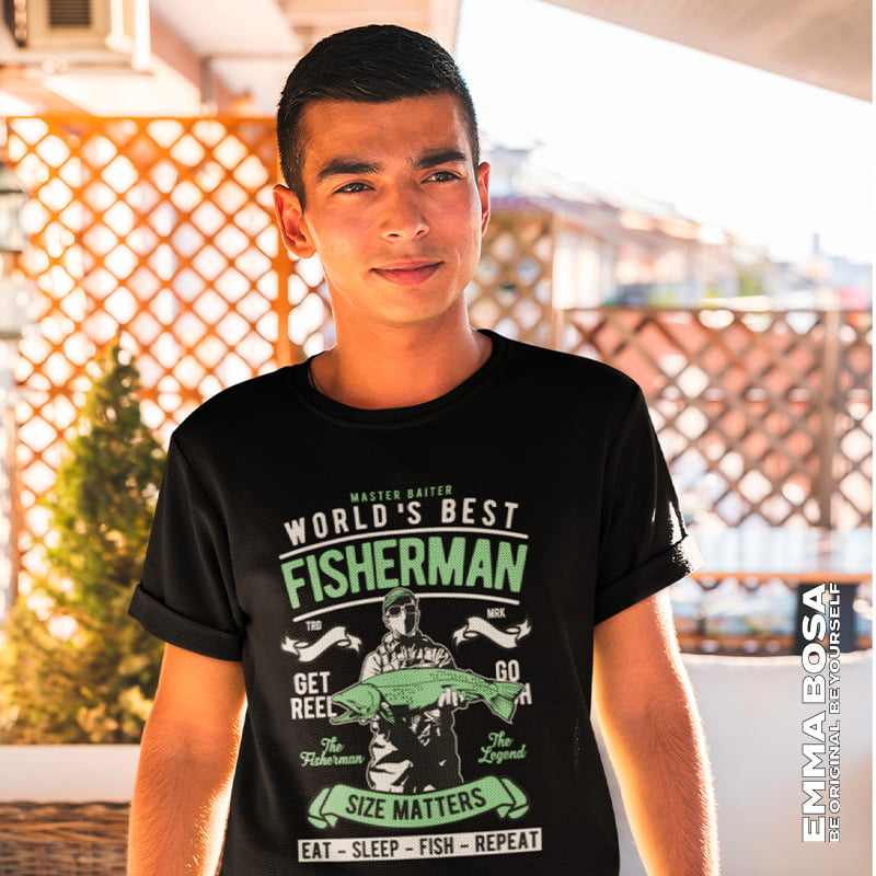 T-shirt Heren Fisherman Vintage