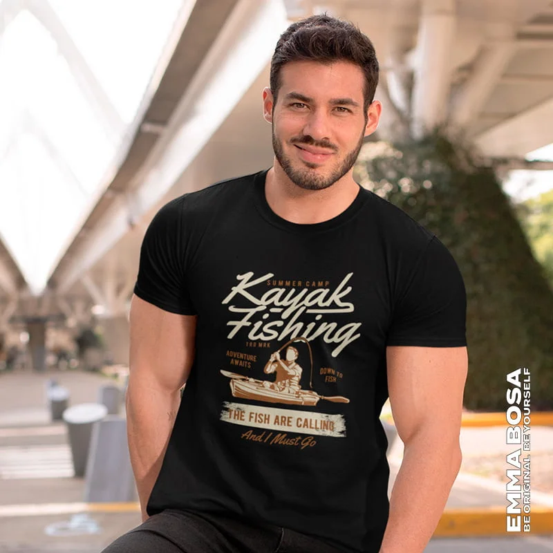 T-shirt Kayak Fishing Vintage – USA Vintage – T-shirt Kayak Fishing Vintage voor Heren (detail 2)