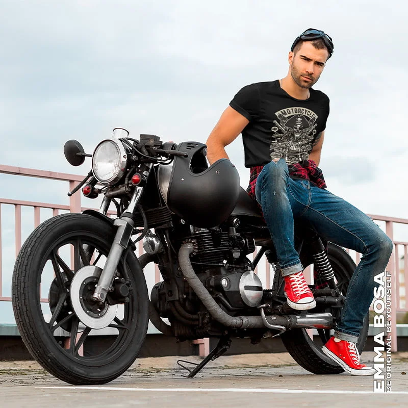 T-shirt Pirate Motor Club Vintage – USA Vintage – T-shirt Pirate Motor Club Vintage voor Heren (detail 2)