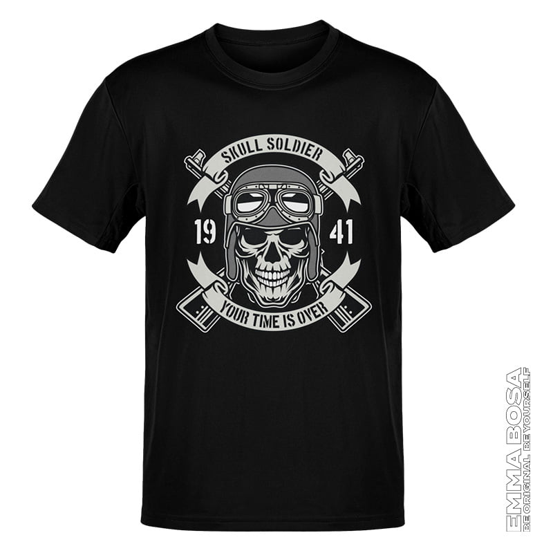 T-shirt Heren Skull Soldier Vintage