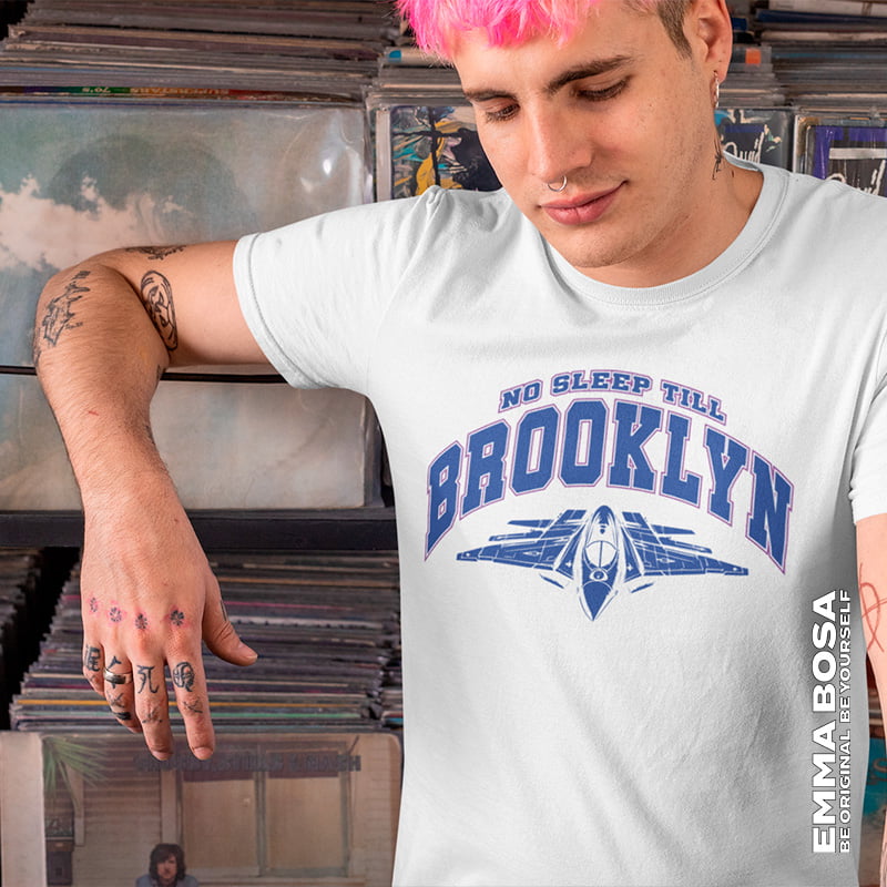 T-shirt Heren No Sleep Till Brooklyn Wit