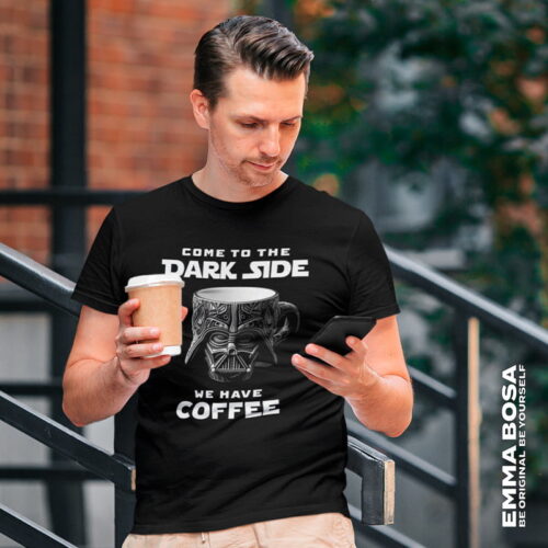 T-shirt Heren Dark Side Coffee