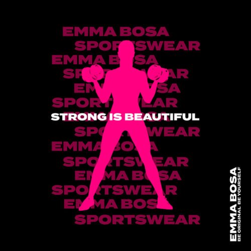 Sportswear Strong is Beautiful Pink Black back
