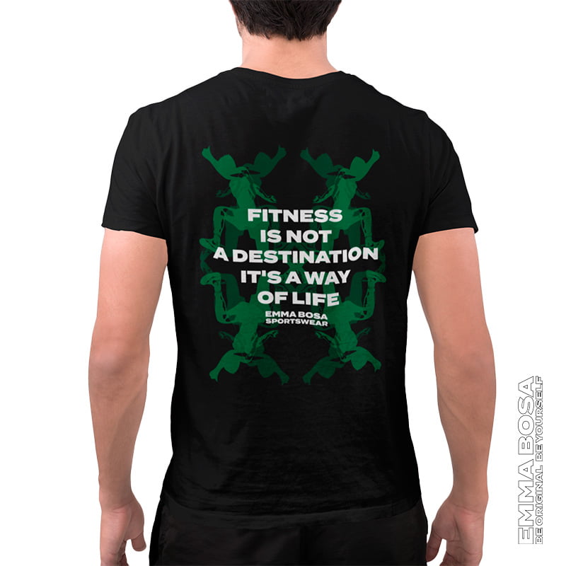 T-shirt Heren Sportswear Fitness is Not a Destination It is a Way of Life