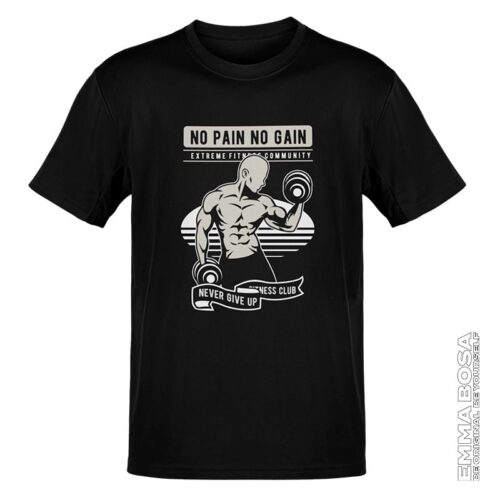 T-shirt Heren Vintage Sportswear No Pain No Gain