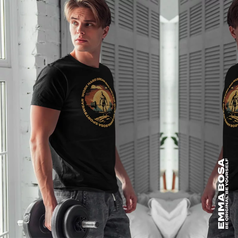 Vintage Sportswear T-shirt – T-shirt Styler Guys – Vintage Sportswear T-shirt voor Heren - Work Hard (detail 2)