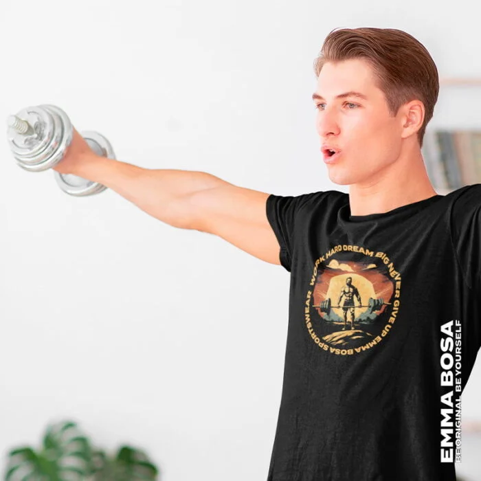 T-shirt Heren Vintage Sportswear Work Hard