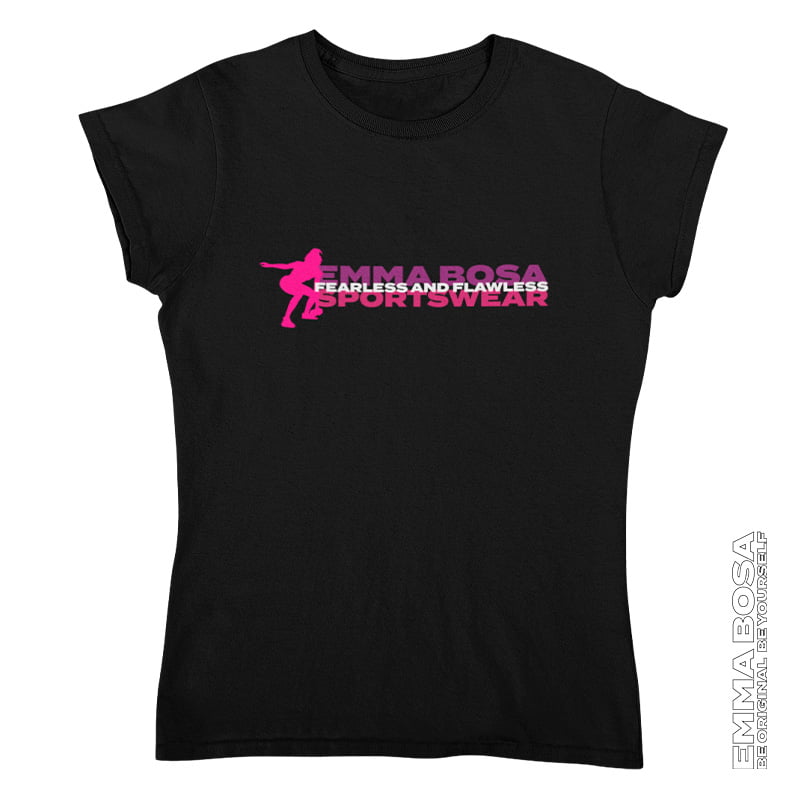 T-shirt Dames Sportswear Fearless and Flawless Pink Black