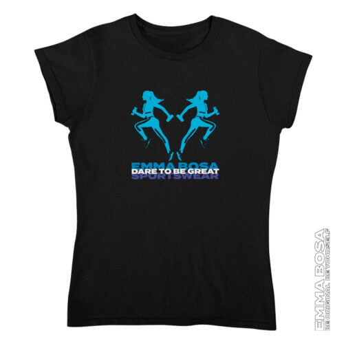 T-shirt Dames Sportswear Dare To Be Great Blue Black