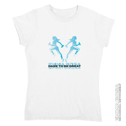 T-shirt Dames Sportswear Dare to be Great Blue White