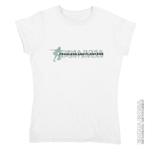 T-shirt Dames Sportswear Fearless and Flawless Green White