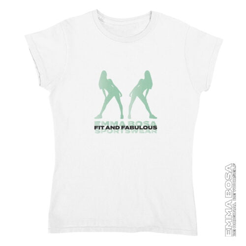 T-shirt Dames Sportswear Fit and Fabulous Green White