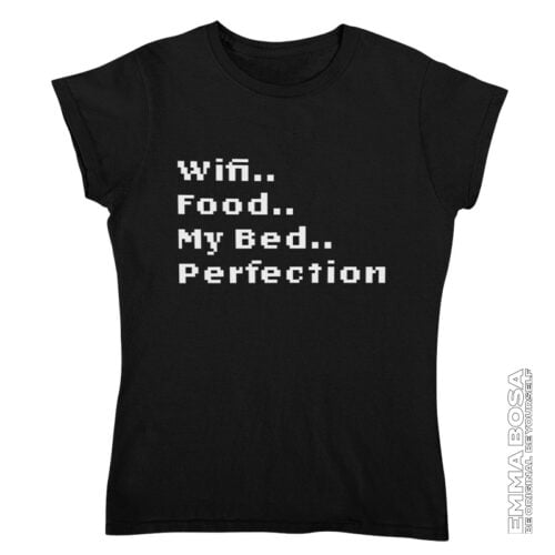 T-shirt Dames Wifi Food My Bed Perfection