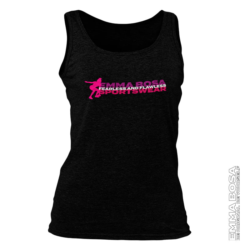 Tanktop Dames Sportswear Fearless and Flawless Pink Black
