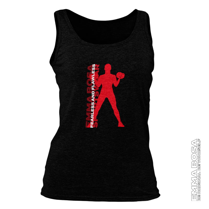 Tanktop Dames Sportswear Fearless and Flawless Red Black