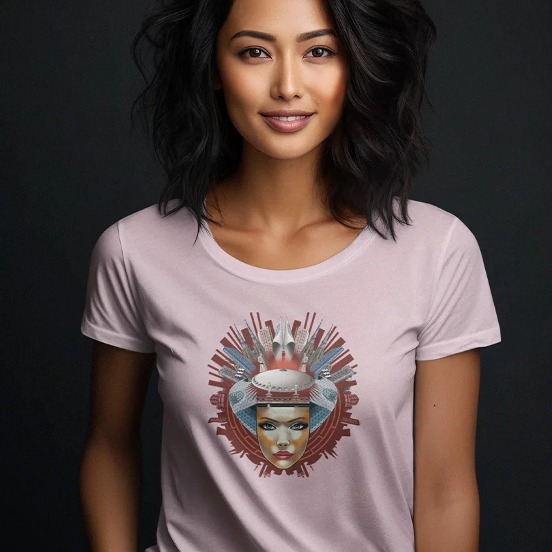 T-shirt Dames Lichtstadkunst – Lichtstadkunst – T-shirt Dames Lichtstadkunst Eindhoven – Unieke Stadsstijl (detail 2)