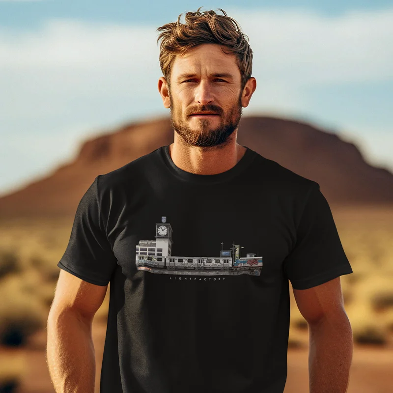 T-Shirt Heren Berleintoven – Lichtstadkunst – T-Shirt Heren Berleintoven van Lichtstadkunst (detail 2)