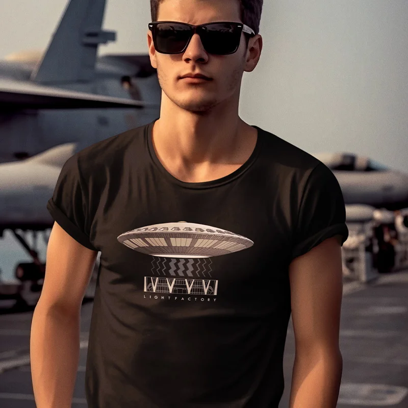 Evoluon T-Shirt – Lichtstadkunst – Evoluon T-Shirt voor Heren – Lichtstadkunst Eindhoven (detail 2)