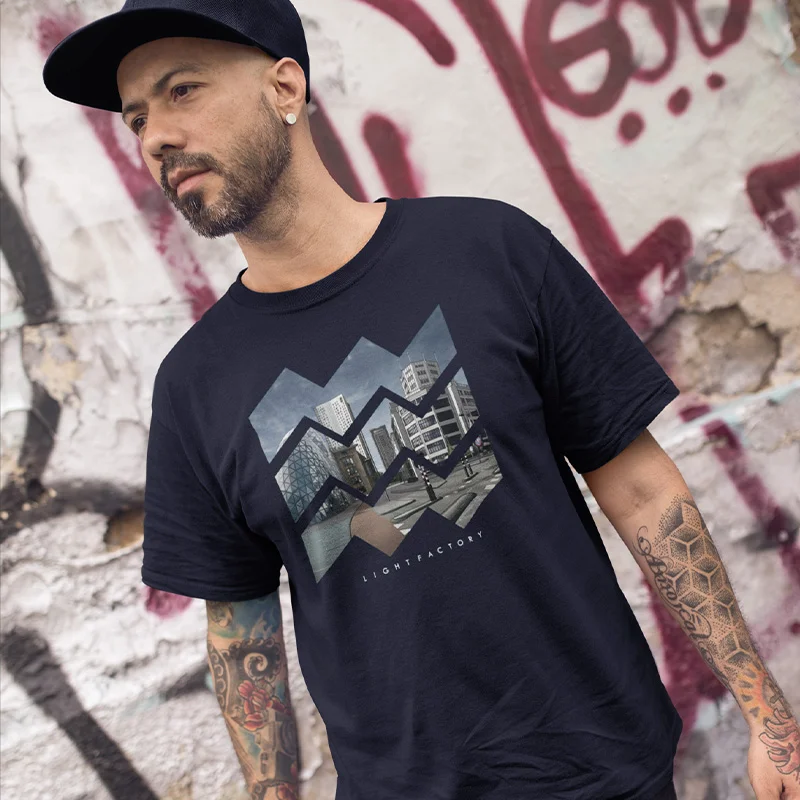 Eindhoven T-shirt – Lichtstadkunst – Heren T-Shirt Lichtstadkunst Eindhoven (detail 3)