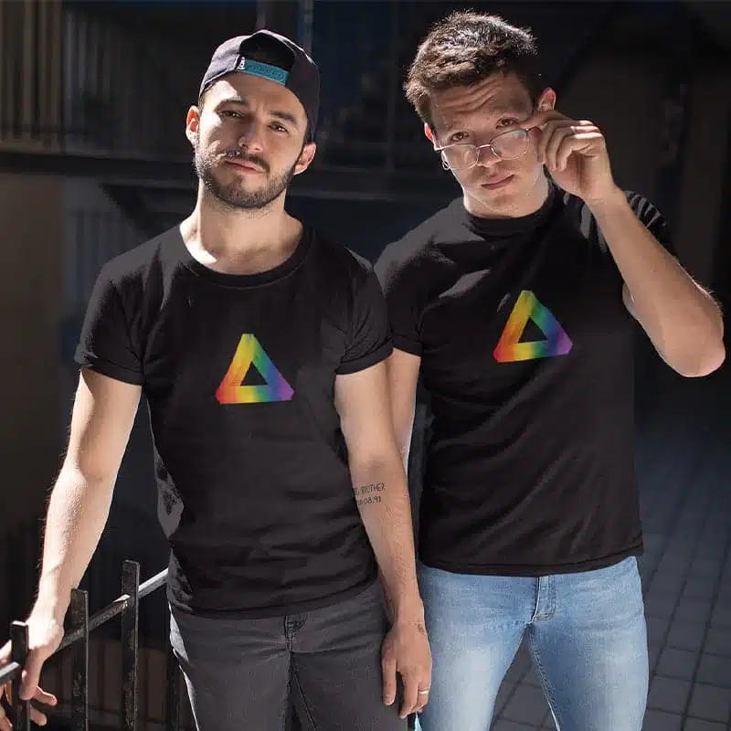 T-shirt Penrose Tribar Rainbow – T-shirt Styler Guys – T-shirt Penrose Tribar Rainbow voor Heren (detail 2)