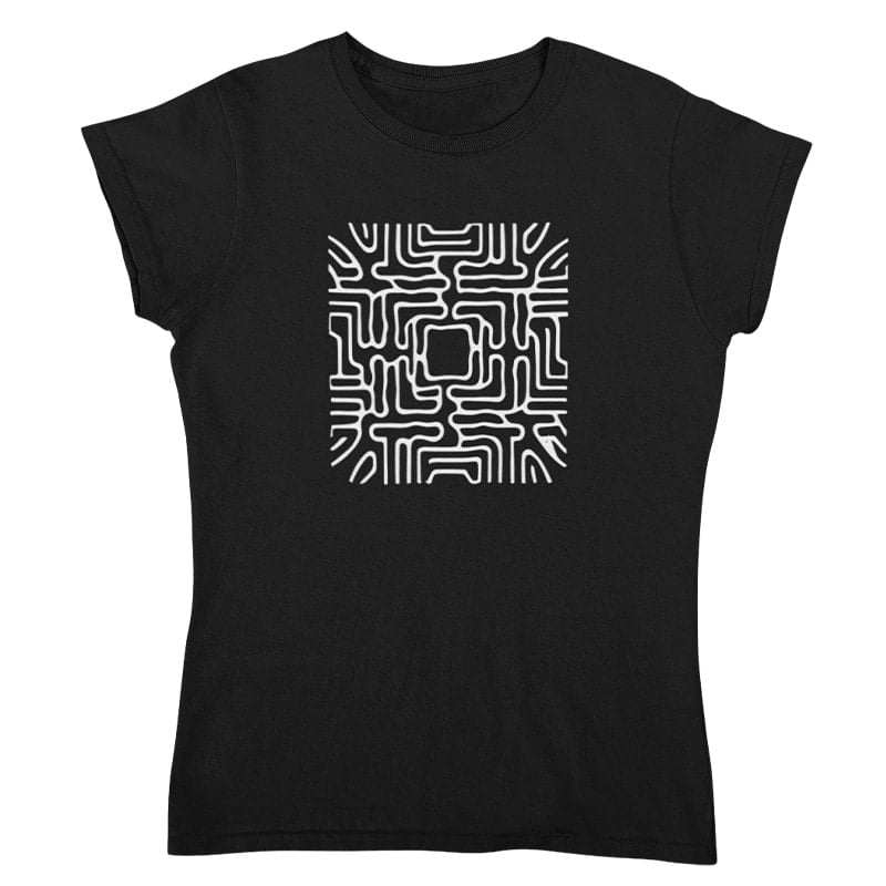 T-shirt Dames Abstract White Square