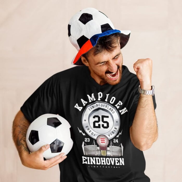 T-Shirt Heren Eindhoven Kampioen 2023-2024 Lichtstadkunst