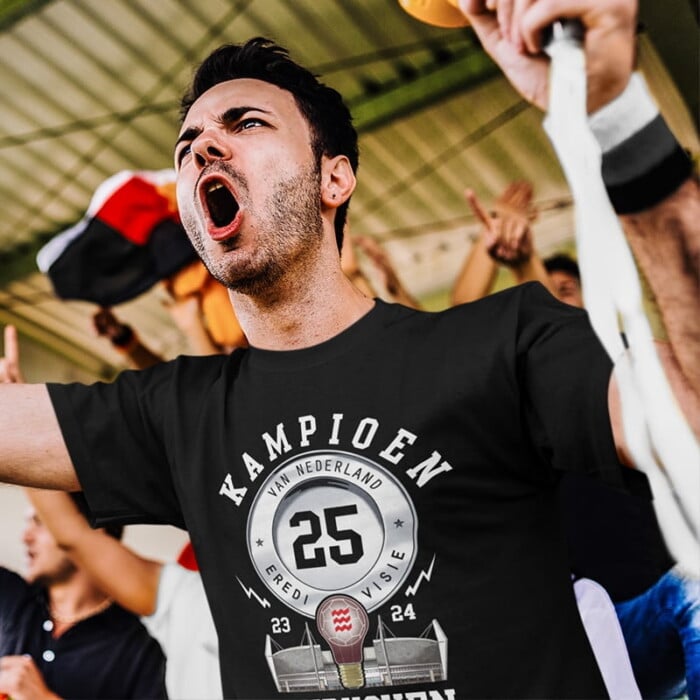 T-Shirt Heren Eindhoven Kampioen 2023-2024 Lichtstadkunst