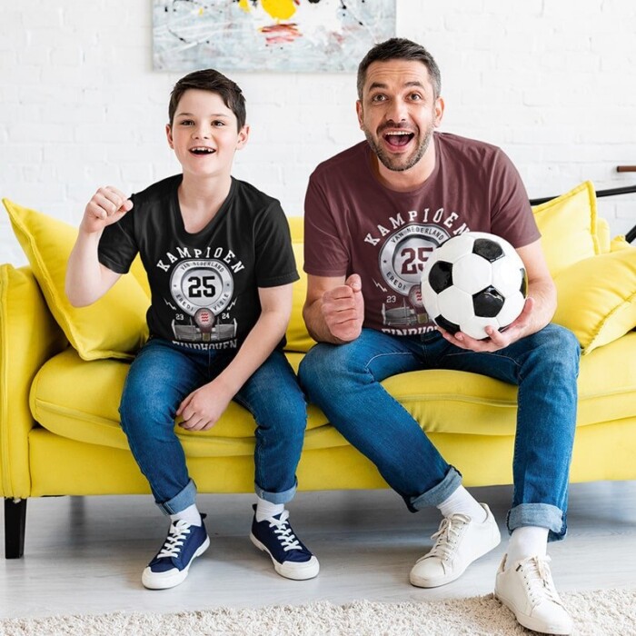 T-Shirt Heren Eindhoven Kampioen 2023-2024 Lichtstadkunst