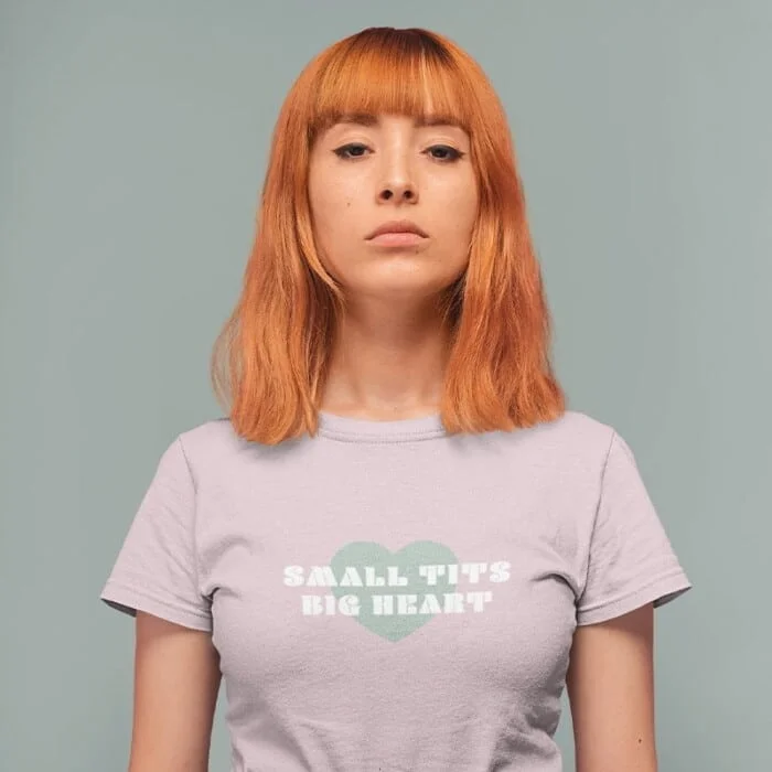 T-shirt Dames Small Tits Big Heart