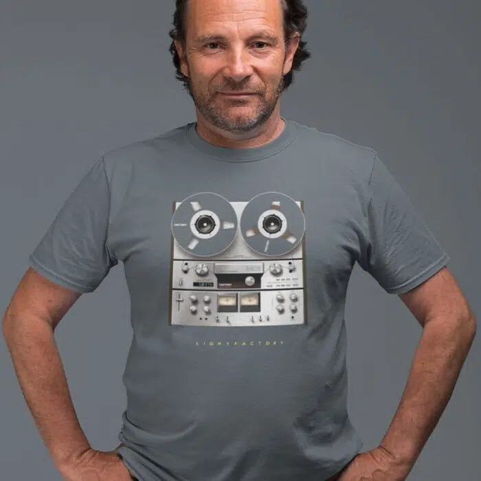 T-Shirt Heren Tape recorder factory Lichtstadkunst
