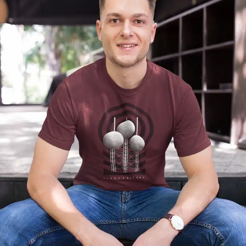 T-shirt Heren Waterbollen – Sale, Lichtstadkunst – T-Shirt Heren Waterbollen Eindhoven (detail 2)