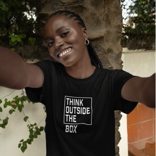 T-shirt Dames Think Outside The Box