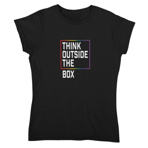 T-shirt Dames Think Outside The Box Rainbow