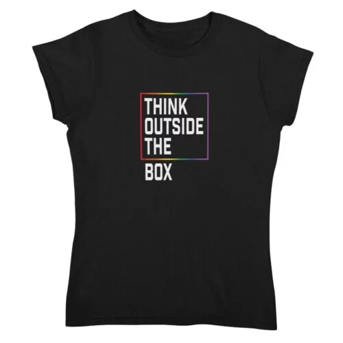 T-shirt Dames Think Outside The Box Rainbow