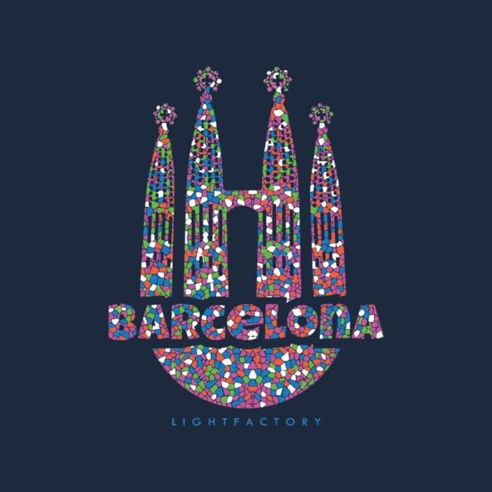 T-shirt Dames Love Barcelona Lichtstadkunst - Afbeelding 8